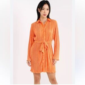 Peppermayo Vibrant Orange Long Sleeve Dress
